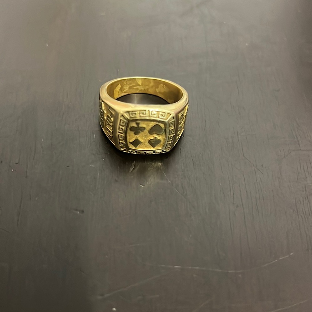 Vintage 14k Gold Plated Poker Ring